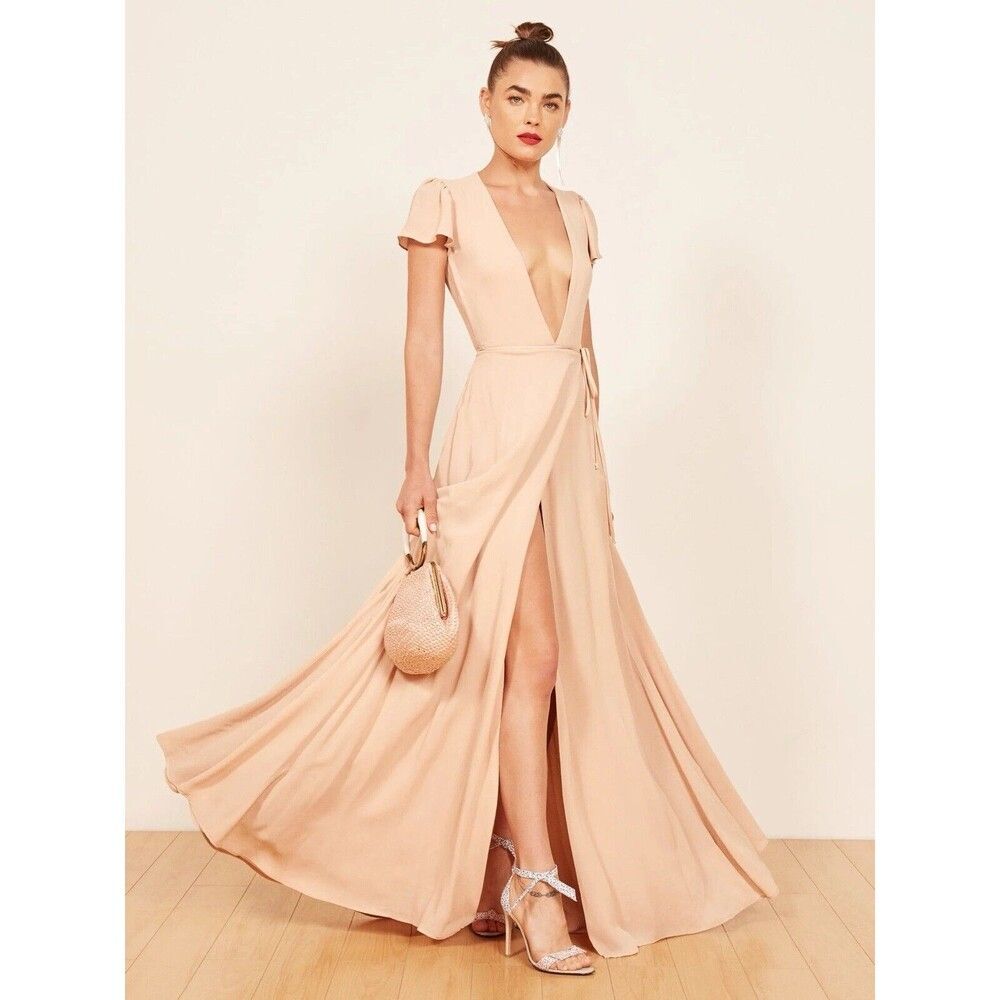 Reformation Peach Maxi Dress